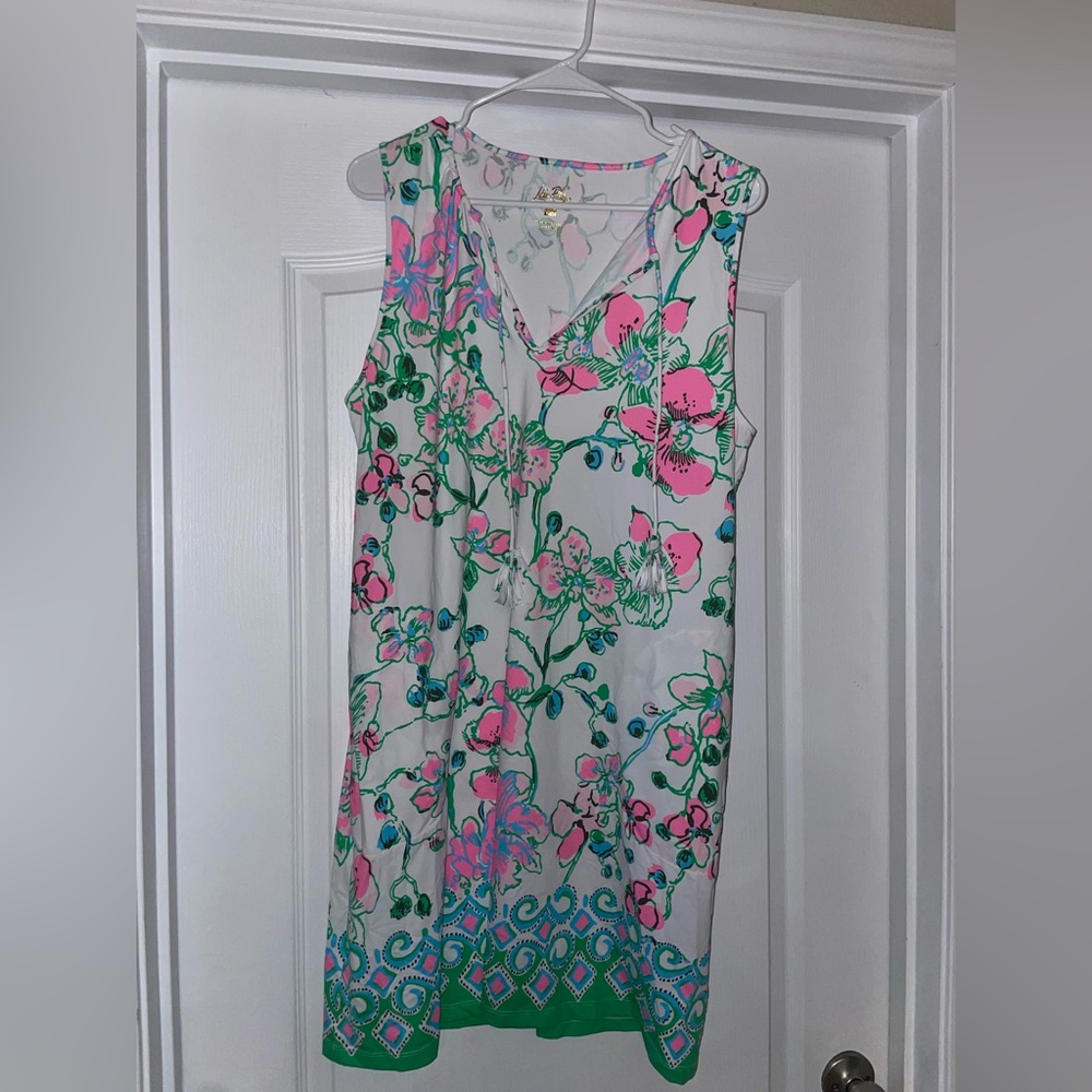 Lilly Pulitzer SLEEVELESS COVERUP IN MULTI ORCHIDS ON THE AVENUE